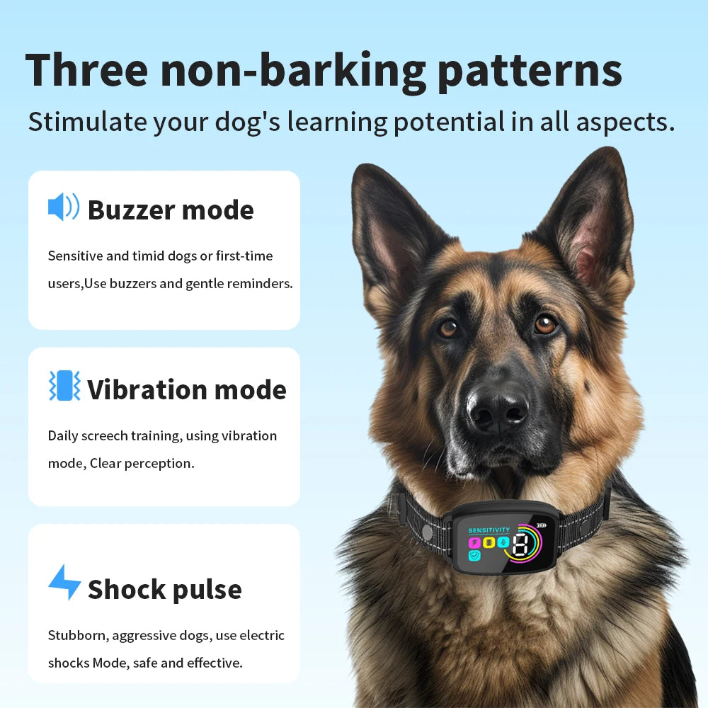 Smart Anti-Bark Dog Collar – Rechargeable & Waterproof.