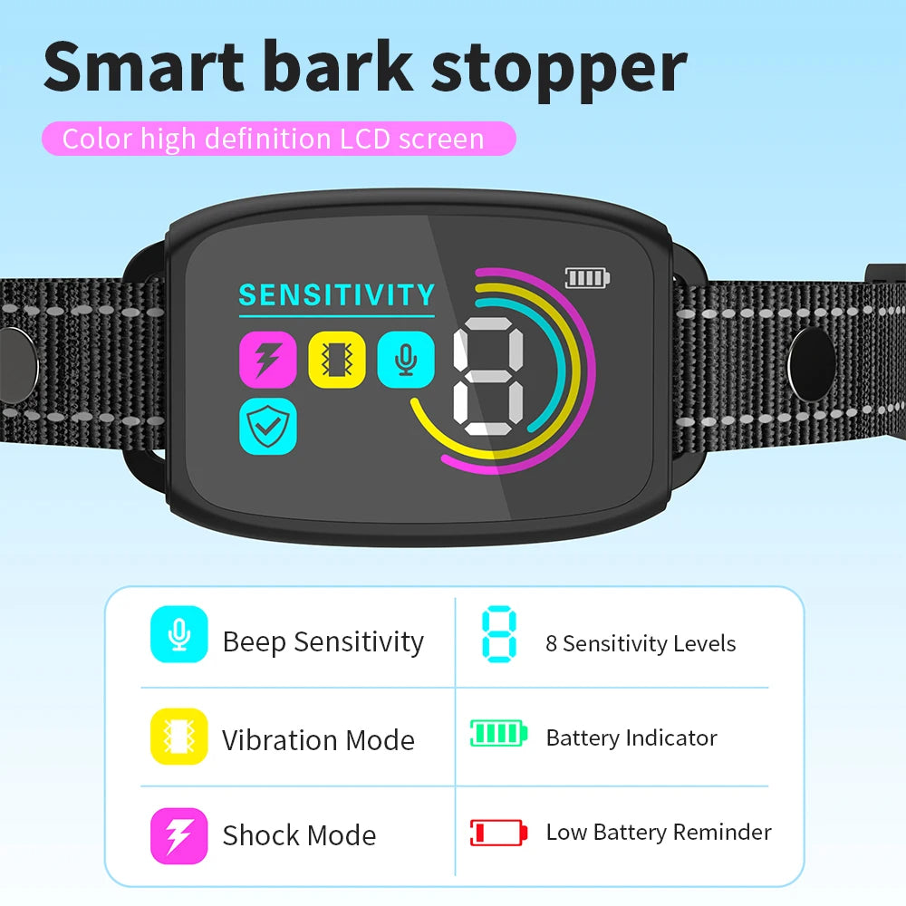 Smart Anti-Bark Dog Collar – Rechargeable & Waterproof.
